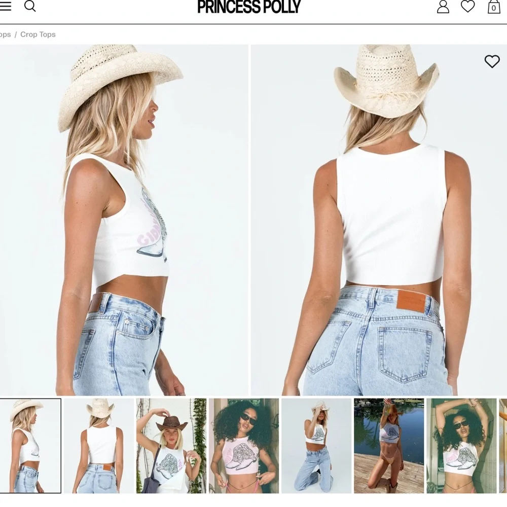 Princess Polly GIDDY UP TANK TOP WHITE - Picture 3 of 5